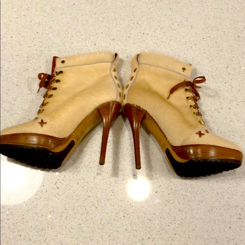 Ralph Lauren purple label collection  horse hair heeled boots